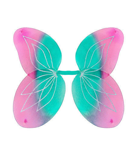 Widmann SRL Vlindervleugels glitter roze/groen kinderen