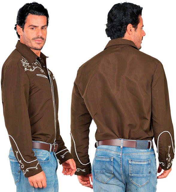 Widmann SRL Western cowboy shirt bruin Ringo