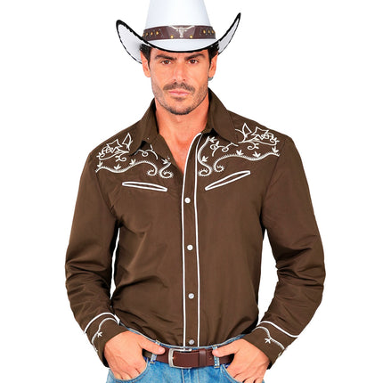 Widmann SRL Western cowboy shirt bruin Ringo