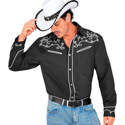 Widmann SRL Western cowboy shirt zwart Ringo