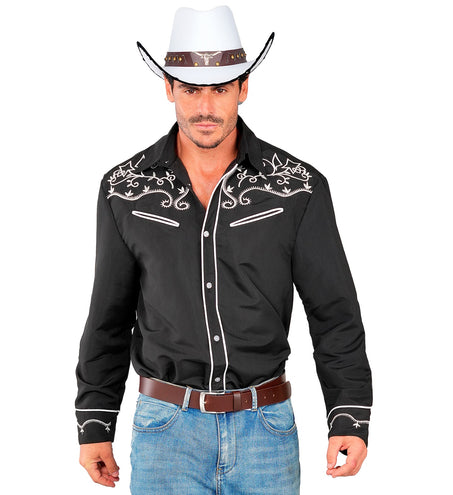 Widmann SRL Western cowboy shirt zwart Ringo