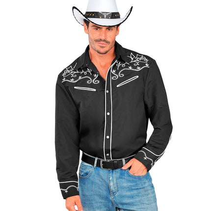 Widmann SRL Western cowboy shirt zwart Ringo