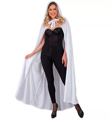 Widmann SRL Wit fluwelen cape met kap 140cm Bente