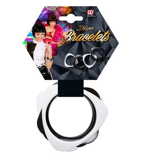 Widmann SRL Wit met zwarte disco armbandjes
