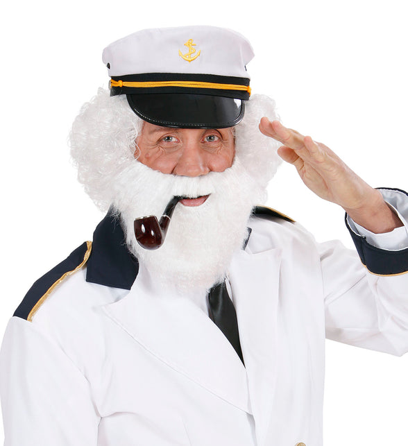 Widmann SRL Witte baard met snor kerstman