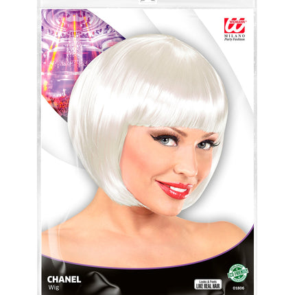 Widmann SRL Witte boblijn pruik dame