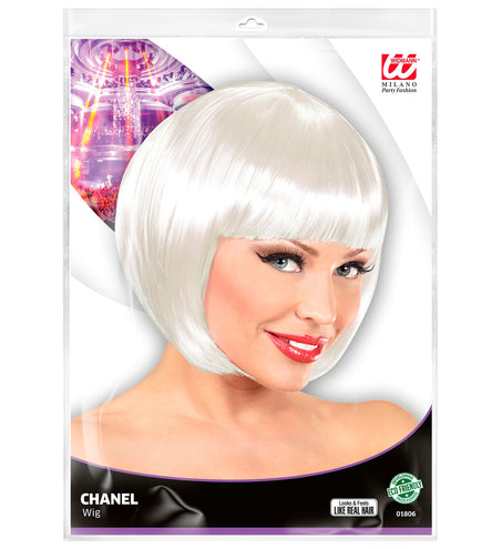 Widmann SRL Witte boblijn pruik dame