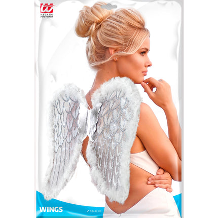 Widmann SRL Witte engel vleugels met marabou