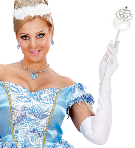 Widmann SRL Witte feeënstaf met marabou