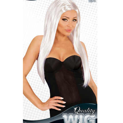 Widmann SRL Witte pruik met lang stijl haar