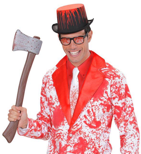 Widmann SRL Witte stropdas met bloed halloween