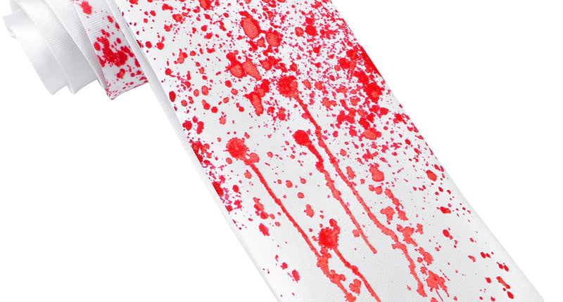 Widmann SRL Witte stropdas met bloed halloween