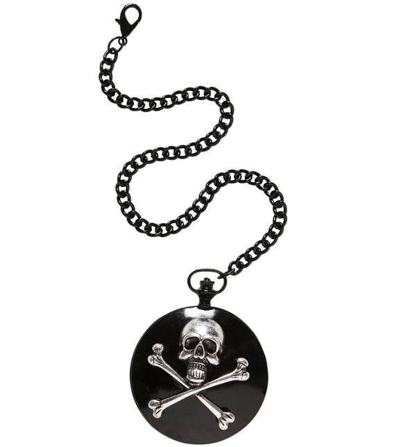 Widmann SRL Zakhorloge met ketting en doodskop