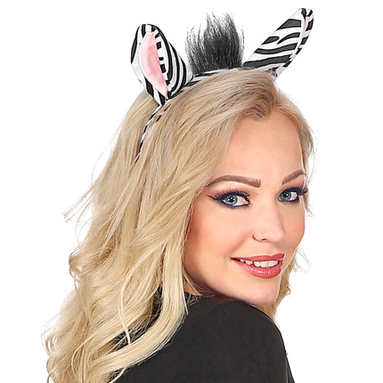 Widmann SRL Zebra diadeem met staart