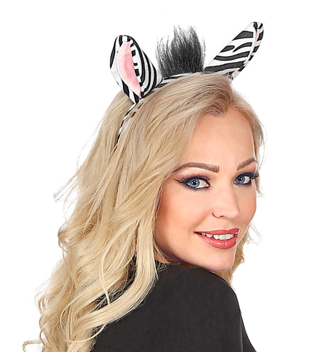 Widmann SRL Zebra diadeem met staart