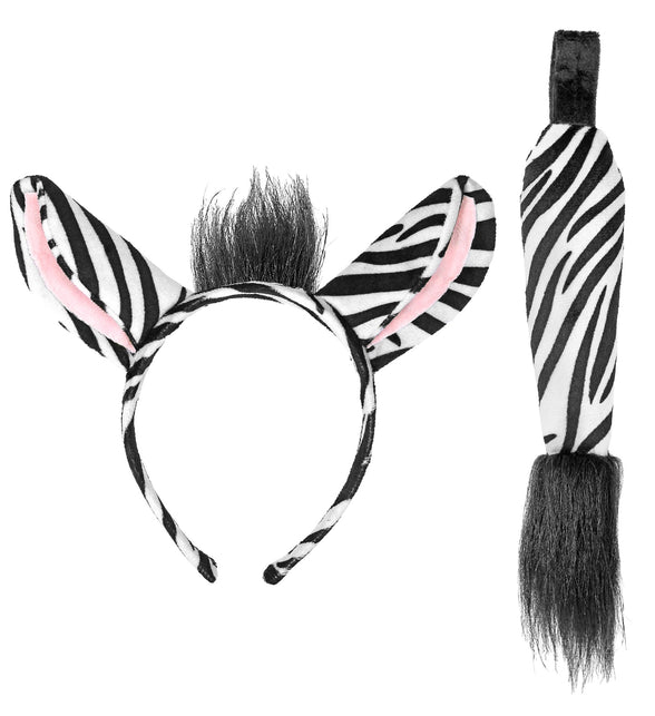 Widmann SRL Zebra diadeem met staart