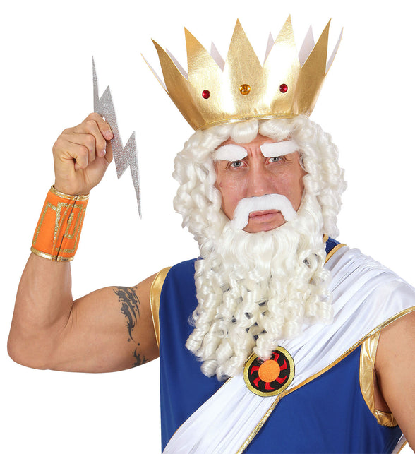 Widmann SRL Zeus pruik Olympische god compleet