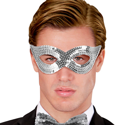 Widmann SRL Zilver oogmasker pailletten