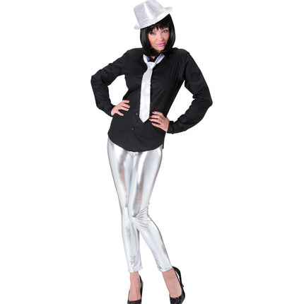 Widmann SRL Zilveren legging glans