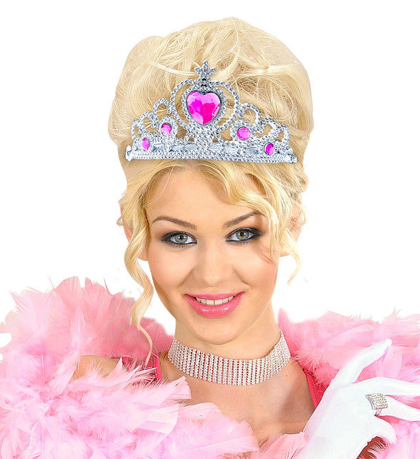 Widmann SRL Zilveren tiara met roze steentjes