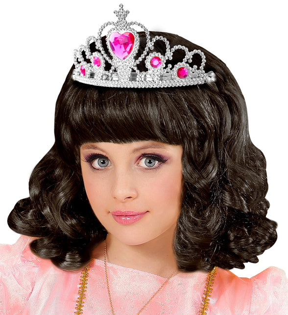 Widmann SRL Zilveren tiara met roze steentjes