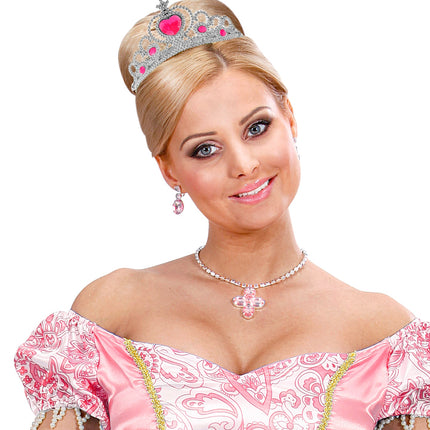 Widmann SRL Zilveren tiara met roze steentjes