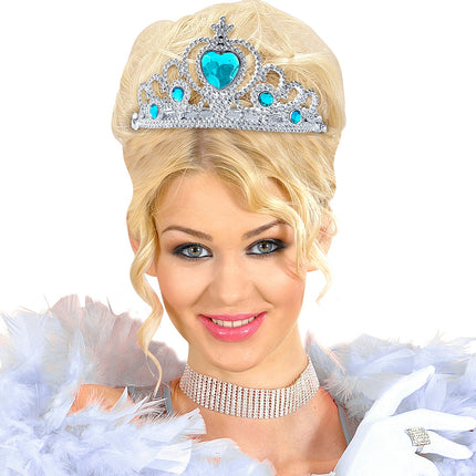 Widmann SRL Zilveren tiara met turquoise steentjes