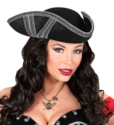 Widmann SRL Zilveren tricorn piraat