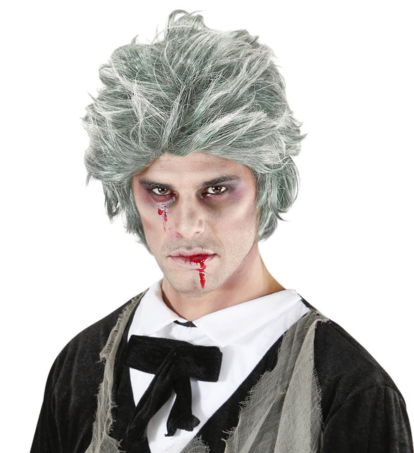 Widmann SRL Zombie Dracula pruik grijze haren