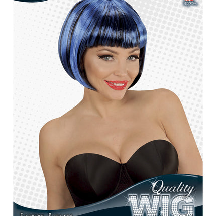 Widmann SRL Zwart blauwe boblijn pruiken
