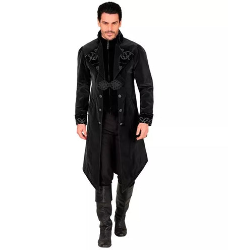 Widmann SRL Zwart fluwelen gothic jas heren Julia