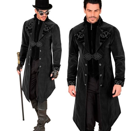 Widmann SRL Zwart fluwelen gothic jas heren Julia