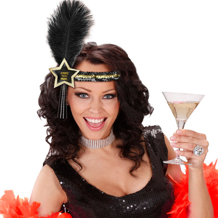 Widmann SRL Zwart gouden nieuwjaars haarbandjes