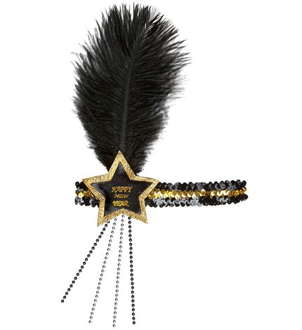 Widmann SRL Zwart gouden nieuwjaars haarbandjes