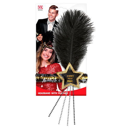 Widmann SRL Zwart gouden nieuwjaars haarbandjes