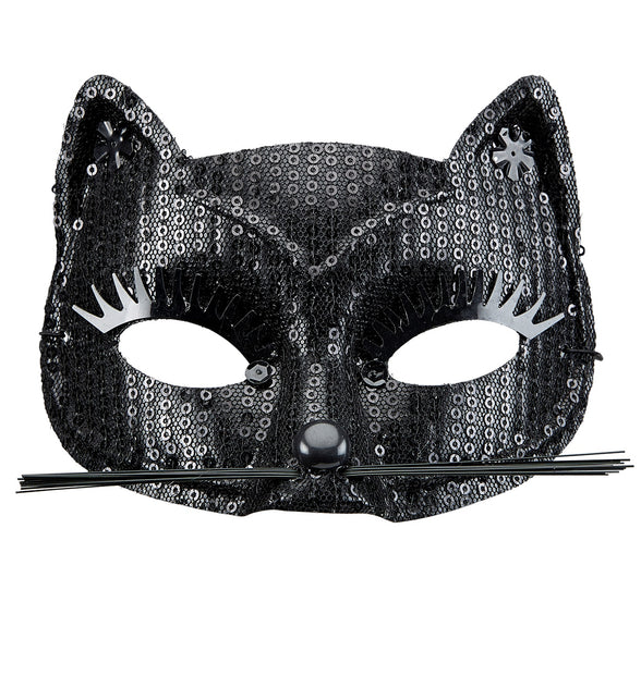 Widmann SRL Zwart katten oogmasker