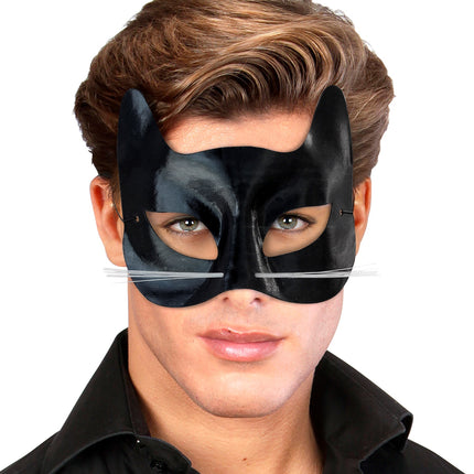 Widmann SRL Zwart katten oogmasker