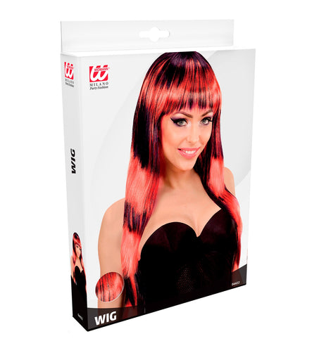 Widmann SRL Zwart met rood gestreepte pruiken