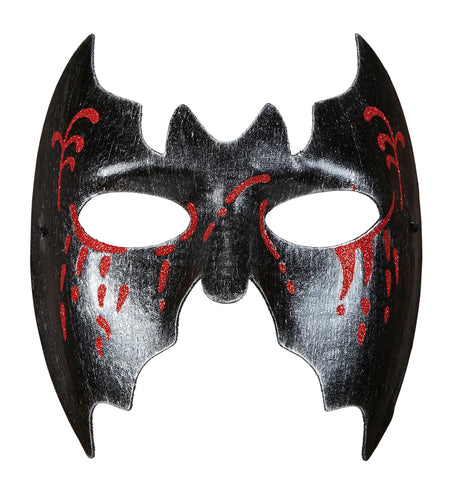 Widmann SRL Zwart metallic vleermuis masker voor vampierpakken