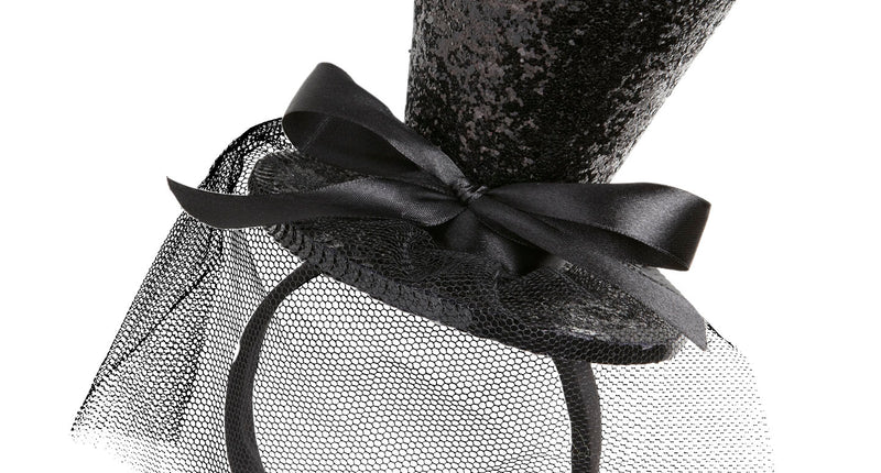 Widmann SRL Zwart mini hoge hoed op haarband