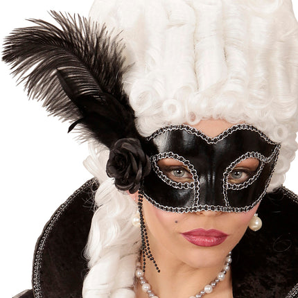 Widmann SRL Zwart oogmasker met roos