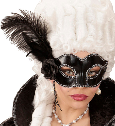 Widmann SRL Zwart oogmasker met roos