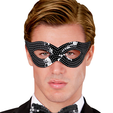 Widmann SRL Zwart oogmasker pailletten