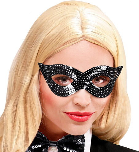 Widmann SRL Zwart oogmasker pailletten
