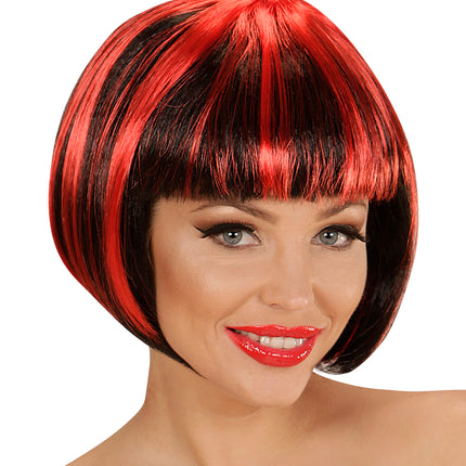 Widmann SRL Zwart rode boblijn pruiken