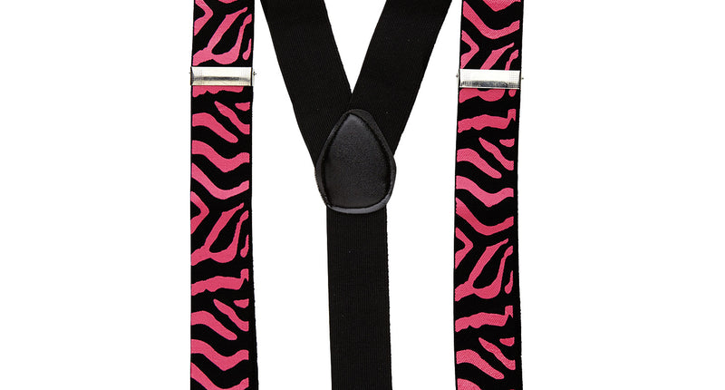 Widmann SRL Zwart-roze bretel zebra motief