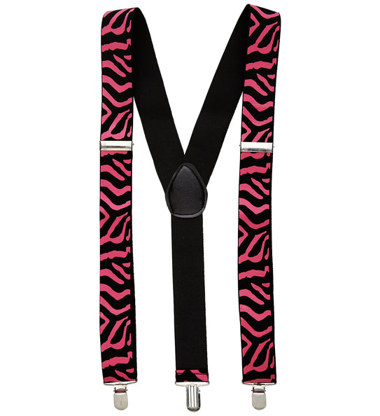 Widmann SRL Zwart-roze bretel zebra motief