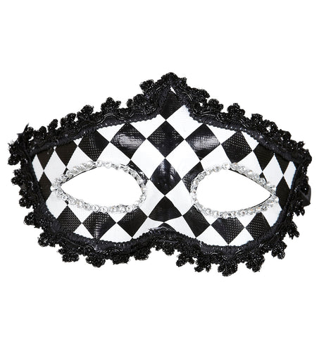 Widmann SRL Zwart wit geblokt oogmasker