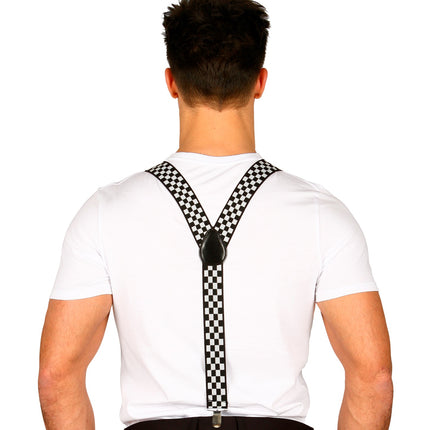 Widmann SRL Zwart wit geblokte bretels luxe