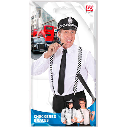 Widmann SRL Zwart wit geblokte bretels luxe